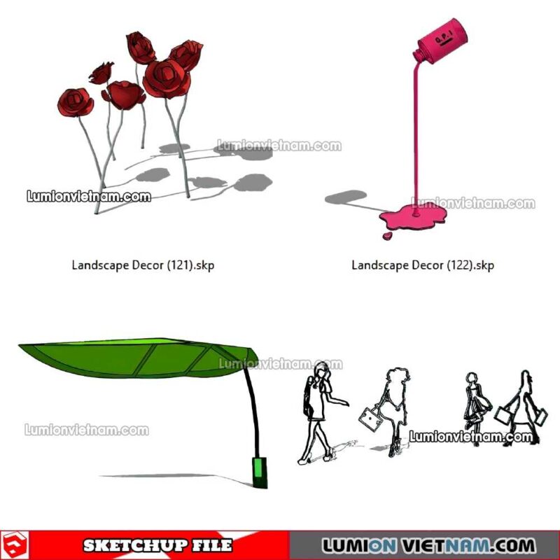 230312. Landscape Decor Sketchup Models
