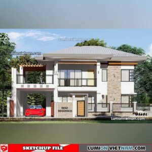 230415. Villa Sketchup Exterior Model