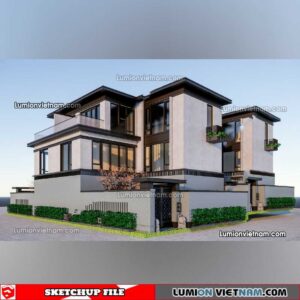 230415. Villa Sketchup Exterior Model