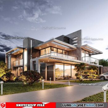 230415. Villa Sketchup Exterior Model