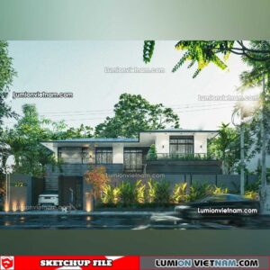 230415. Villa Sketchup Exterior Model