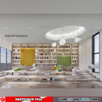 230417. Library RoomSketchup Interior Model