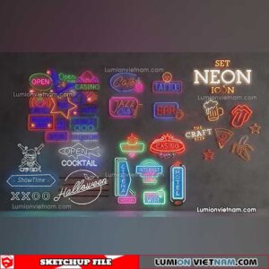 230419. Neon Light Sketchup Models