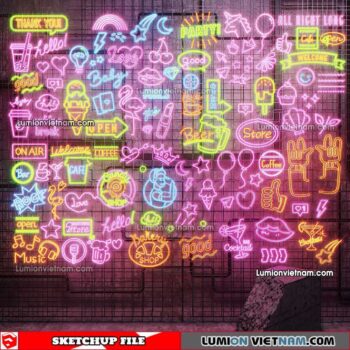 230419. Neon Light Sketchup Models