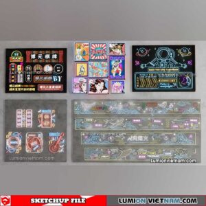 230419. Neon Light Sketchup Models