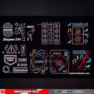 230419. Neon Light Sketchup Models