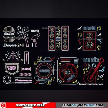 230419. Neon Light Sketchup Models