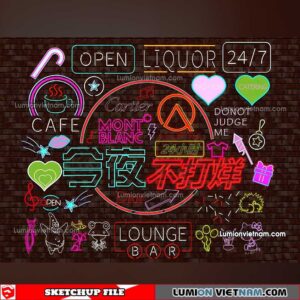 230419. Neon Light Sketchup Models