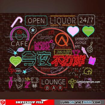 230419. Neon Light Sketchup Models