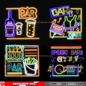 230419. Neon Light Sketchup Models