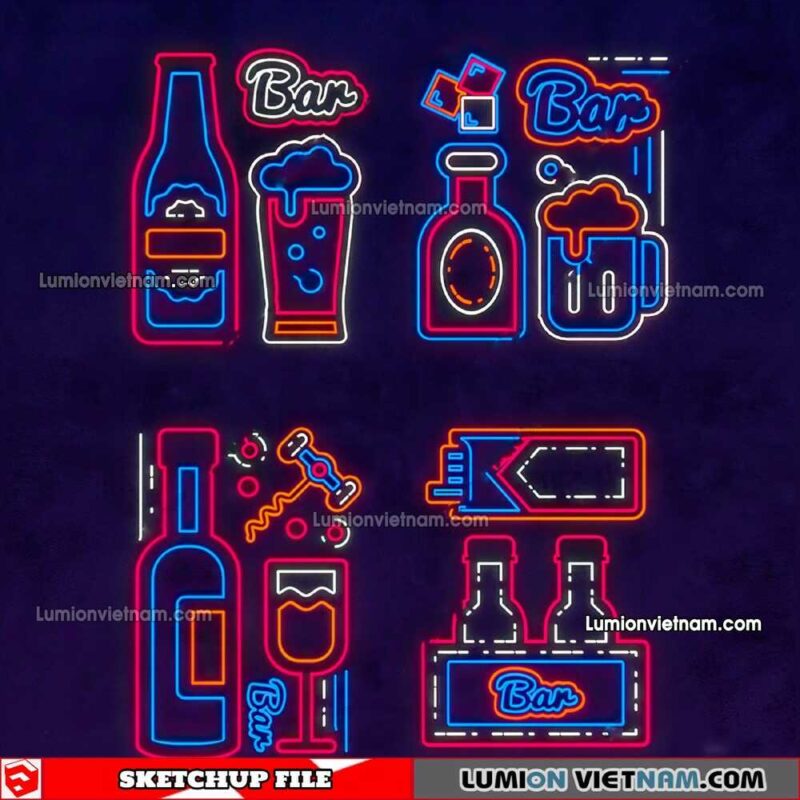 230419. Neon Light Sketchup Models