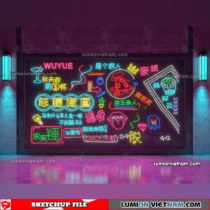 230419. Neon Light Sketchup Models