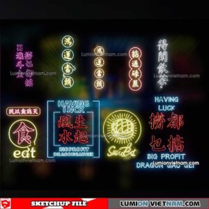 230419. Neon Light Sketchup Models