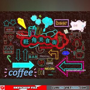 230419. Neon Light Sketchup Models