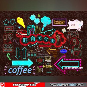 230419. Neon Light Sketchup Models