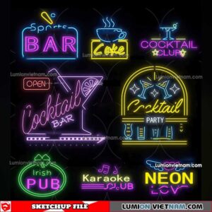 230419. Neon Light Sketchup Models
