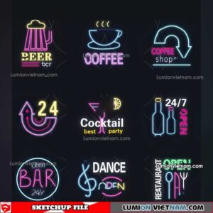 230419. Neon Light Sketchup Models