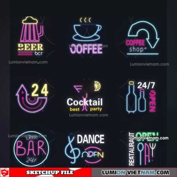 230419. Neon Light Sketchup Models