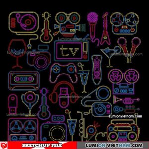 230419. Neon Light Sketchup Models