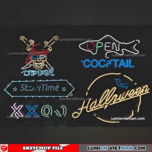 230419. Neon Light Sketchup Models