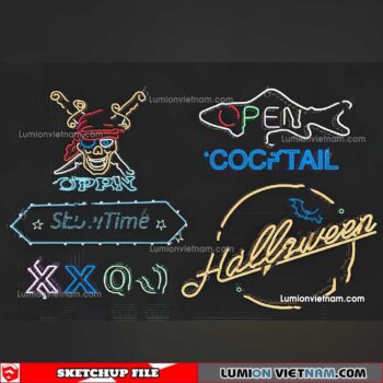 230419. Neon Light Sketchup Models