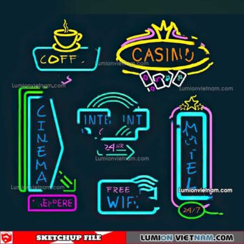 230419. Neon Light Sketchup Models