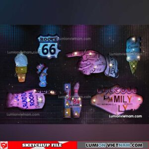 230419. Neon Light Sketchup Models