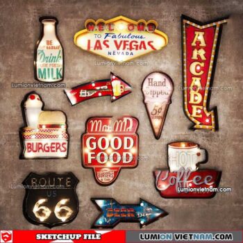 230419. Neon Light Sketchup Models