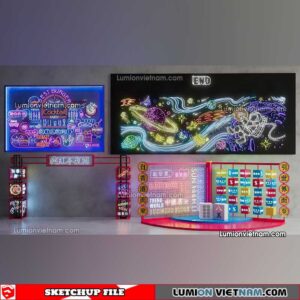 230419. Neon Light Sketchup Models