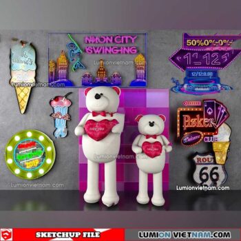 230419. Neon Light Sketchup Models