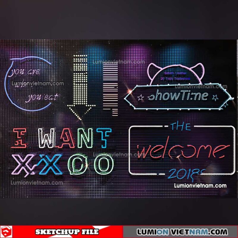 230419. Neon Light Sketchup Models