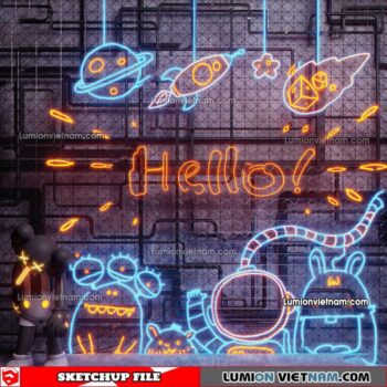 230419. Neon Light Sketchup Models