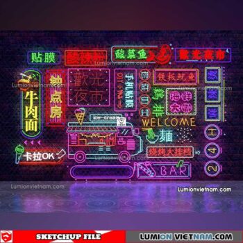 230419. Neon Light Sketchup Models