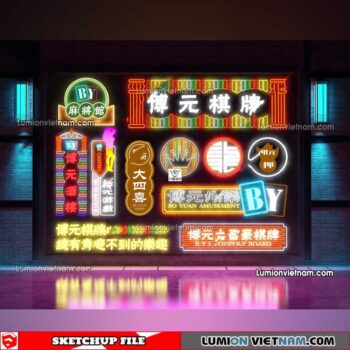 230419. Neon Light Sketchup Models