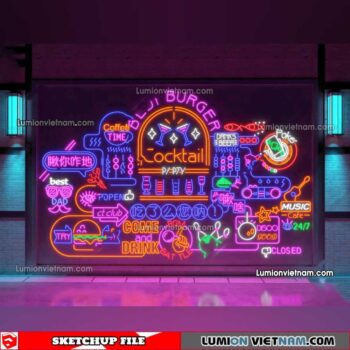 230419. Neon Light Sketchup Models