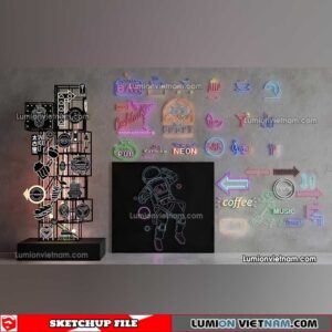 230419. Neon Light Sketchup Models