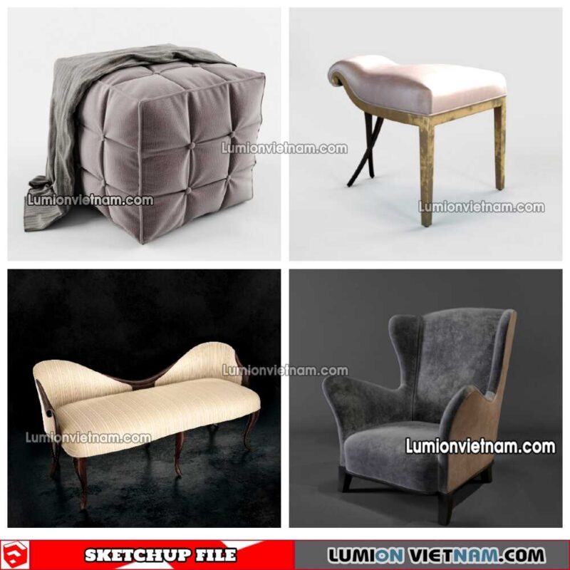 230423. Arm Chair Sketchup Models