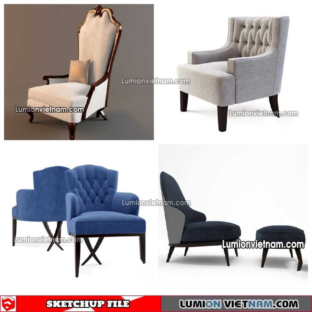 230423-Arm-Chair-(16)-Sketchup-Models