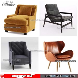 230423. Arm Chair Sketchup Models