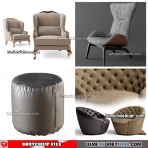 230423. Arm Chair Sketchup Models