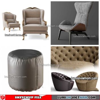 230423. Arm Chair Sketchup Models