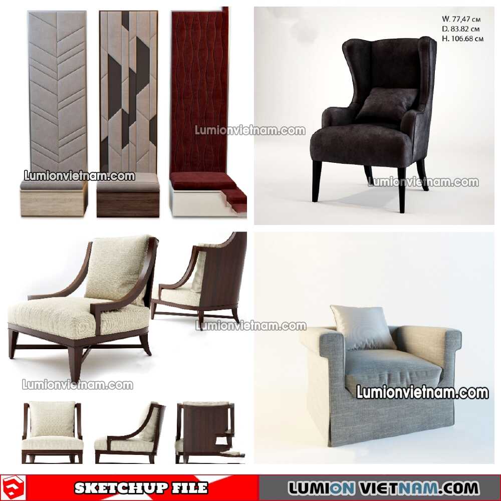 230423-Arm-Chair-(33)-Sketchup-Models