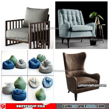 230423. Arm Chair Sketchup Models