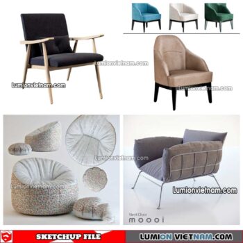 230423. Arm Chair Sketchup Models