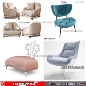 230423. Arm Chair Sketchup Models