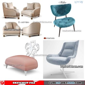 230423. Arm Chair Sketchup Models