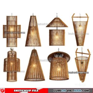 230508. Bamboo Lamp Sketchup Models