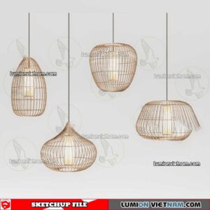 230508. Bamboo Lamp Sketchup Models
