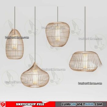 230508. Bamboo Lamp Sketchup Models