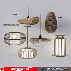 230508. Bamboo Lamp Sketchup Models